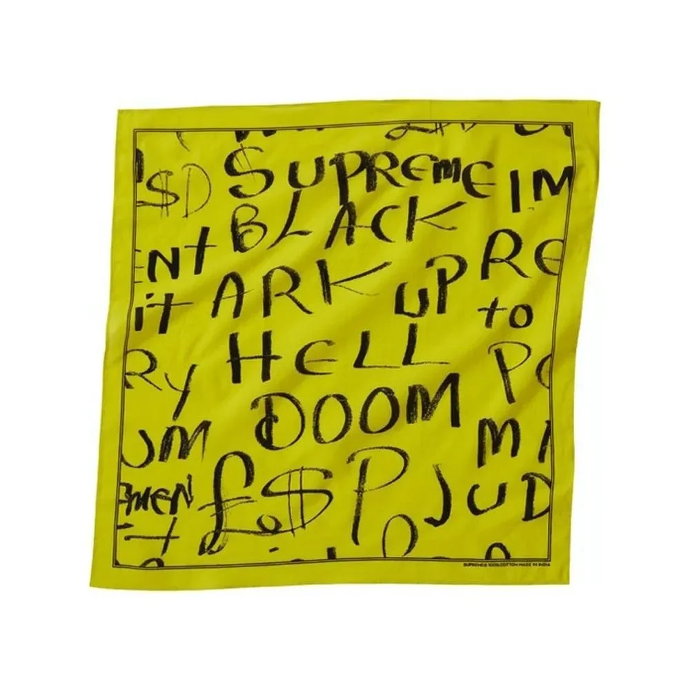 Supreme Fluorescent Yellow Black Arc Bandana